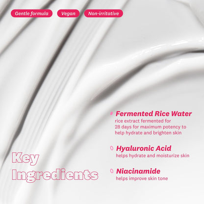 The Face Shop Rice Water Bright Vegan Cream – Instant Moisturization, Quick-Absorbing, Brightening Face Moisturizer with Rice Water, Niacinamide & Hyaluronic Acid - Korean Skin Care Avelisse