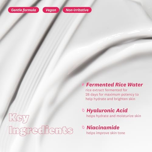 The Face Shop Rice Water Bright Vegan Cream – Instant Moisturization, Quick-Absorbing, Brightening Face Moisturizer with Rice Water, Niacinamide & Hyaluronic Acid - Korean Skin Care Avelisse