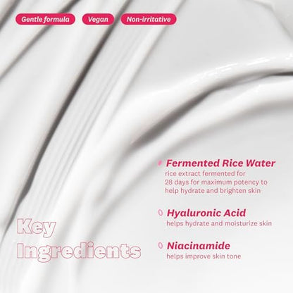 The Face Shop Rice Water Bright Vegan Cream – Instant Moisturization, Quick-Absorbing, Brightening Face Moisturizer with Rice Water, Niacinamide & Hyaluronic Acid - Korean Skin Care Avelisse