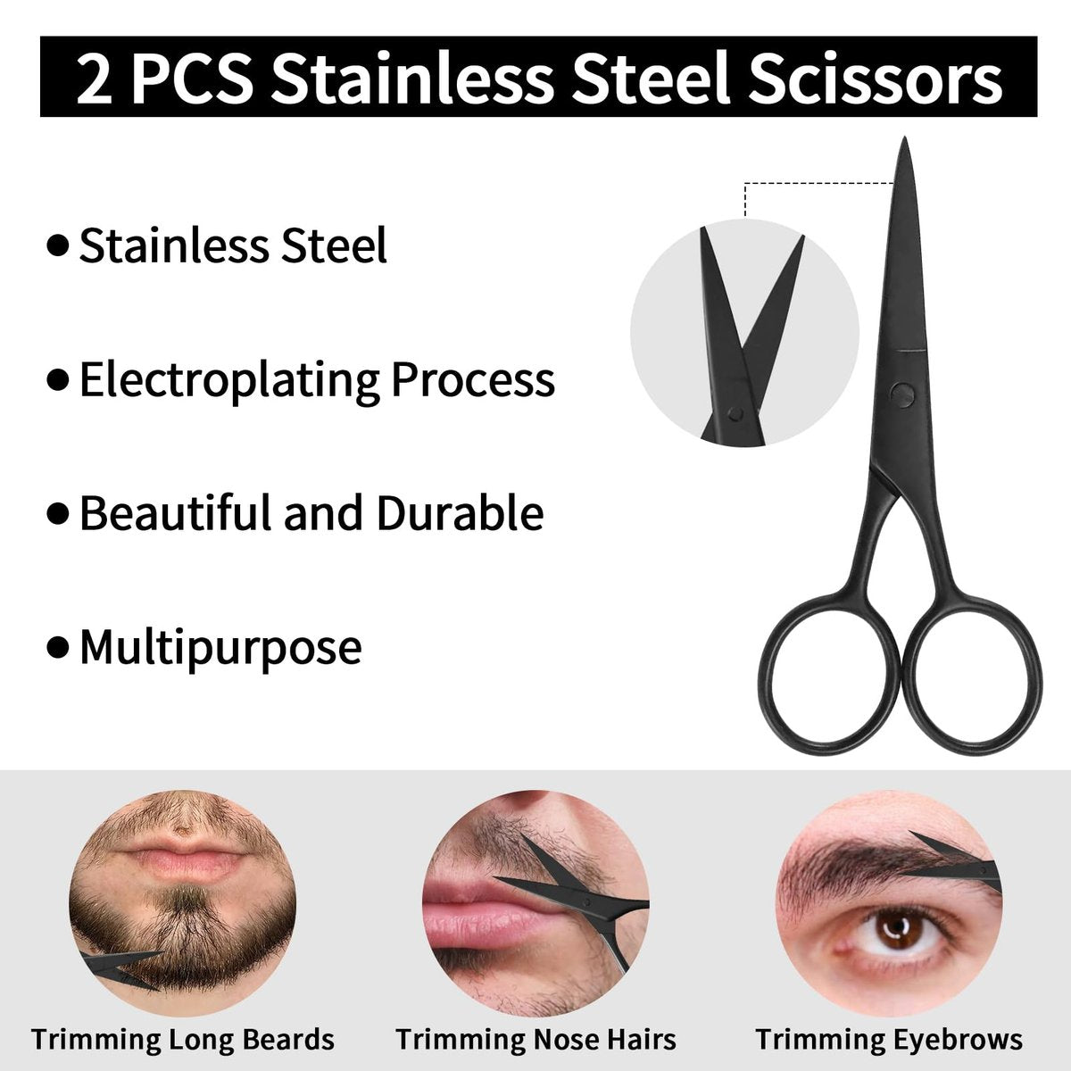 Beard Shaper for Men – Complete Beard Shaping Tool Kit with Straightener, Template Guide, Razor, Comb, Scissors, and Barber Pencil Avelisse