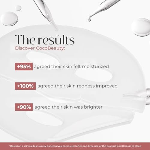 COCOBEAUTY Collagen Sheet Mask – Hydrating Korean Face Mask for Fine Lines & Anti-Aging, Deep Moisture, Radiant Skin Boost, Bio-Collagen Facial Masks (4 Pack) - görsel 6