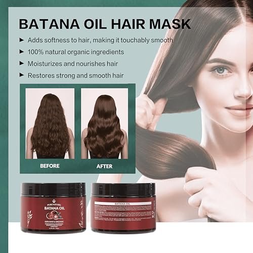 100% Natural Raw Organic Batana Oil Complete Hair Growth & Repair System Kit – Sulfate-Free Shampoo, Conditioner, Hair Mask & Leave-In Spray for Thickness & Anti-Hair Loss for Men Women Avelisse