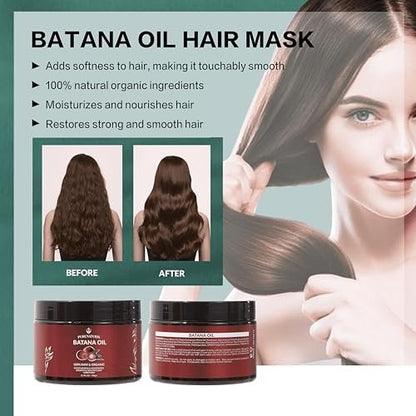 100% Natural Raw Organic Batana Oil Complete Hair Growth & Repair System Kit – Sulfate-Free Shampoo, Conditioner, Hair Mask & Leave-In Spray for Thickness & Anti-Hair Loss for Men Women Avelisse