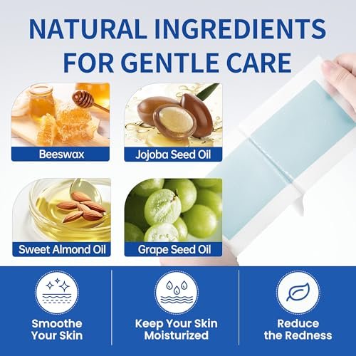 Beauty7 Men Wax Strips for Body - Ready to Use Waxing Strips, Facial Hair Removal Wax, Legs Arms Chest At Home Waxing Kit (20 Waxing Strips + 4 Calming Oil Wipes) - görsel 8