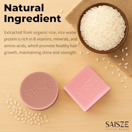 SAISZE Rice Water Shampoo Bar and Conditioner Set for Hair Soft and Strengthening, 2 Bars - görsel 6