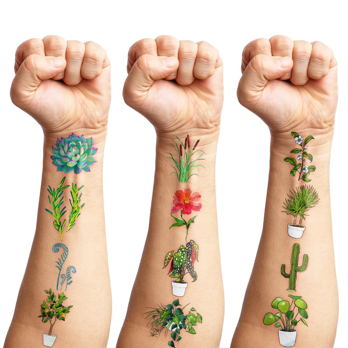 96 PCS Plants Save The Earth Day Pre-Cut Temporary Tattoos - Eco-Friendly Birthday Party Favors for Kids, Classroom, School Games - görsel 11