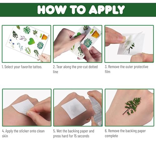 96 PCS Plants Save The Earth Day Pre-Cut Temporary Tattoos - Eco-Friendly Birthday Party Favors for Kids, Classroom, School Games - görsel 10