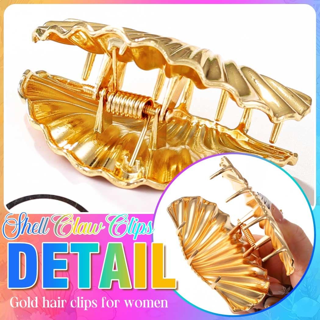BARTOSI Seashell Claw Clips Gold Hair Clips Beach Hair Accessories for Women and Girls (Pack of 2) - görsel 7