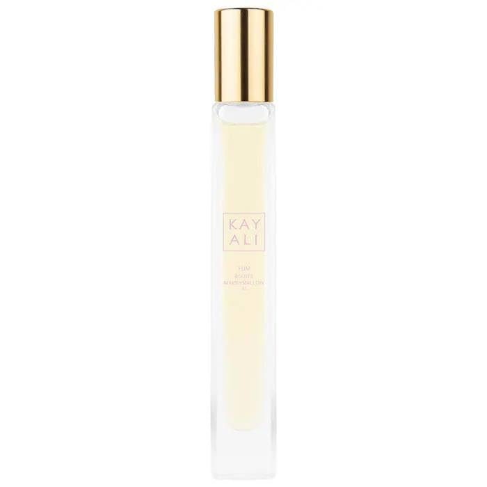 KAYALI Yum Boujee Marshmallow 81 Eau de Parfum Travel Spray with Bonus Rose Eye Patches Avelisse