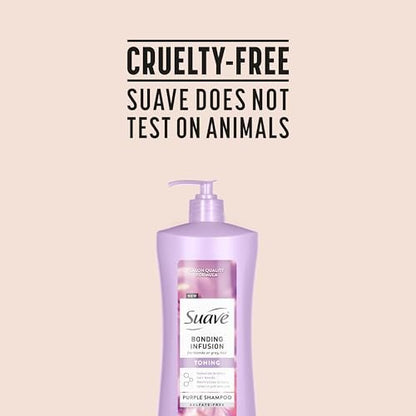 Suave Bonding Infusion Purple Toning Shampoo, Neutralizes Brassy Tones & Repairs Broken Hair Bonds, 28 oz Pump (Pack of 4) Avelisse
