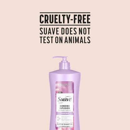 Suave Bonding Infusion Purple Toning Shampoo, Neutralizes Brassy Tones & Repairs Broken Hair Bonds, 28 oz Pump (Pack of 4) Avelisse