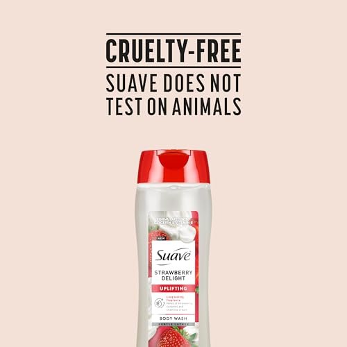 Suave Strawberry Delight Uplifting Body Wash, Hydrating Glycerin & Vitamin E Formula, 18 oz (6-Pack) - görsel 14