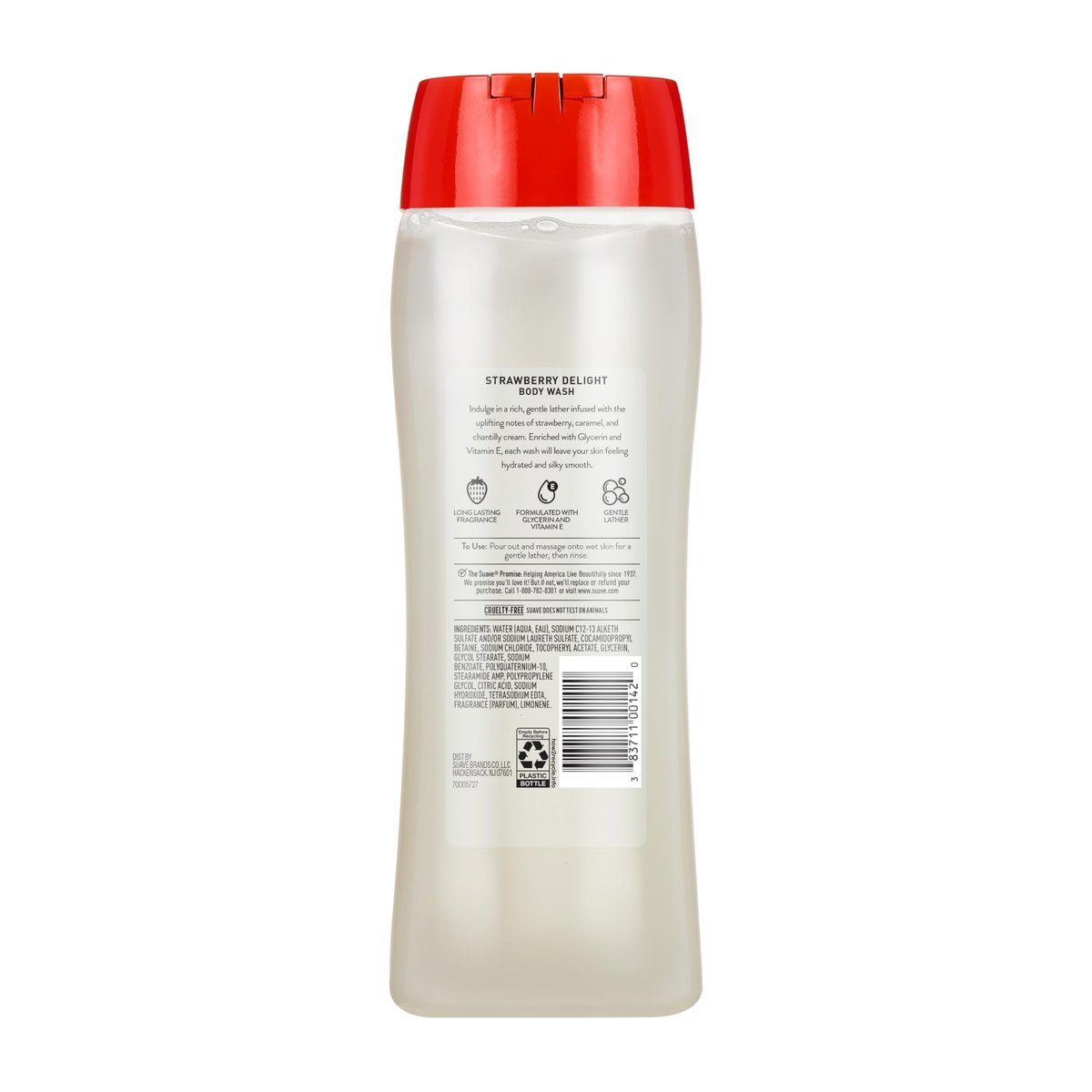 Suave Strawberry Delight Uplifting Body Wash, Hydrating Glycerin & Vitamin E Formula, 18 oz (6-Pack) - görsel 15