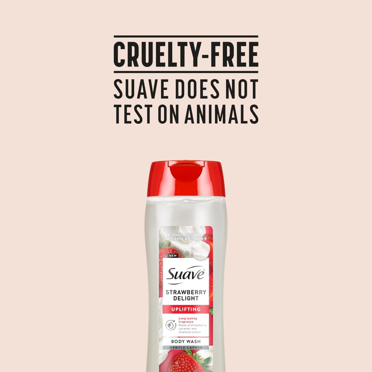 Suave Strawberry Delight Uplifting Body Wash, Hydrating Glycerin & Vitamin E Formula, 18 oz (6-Pack) - görsel 13