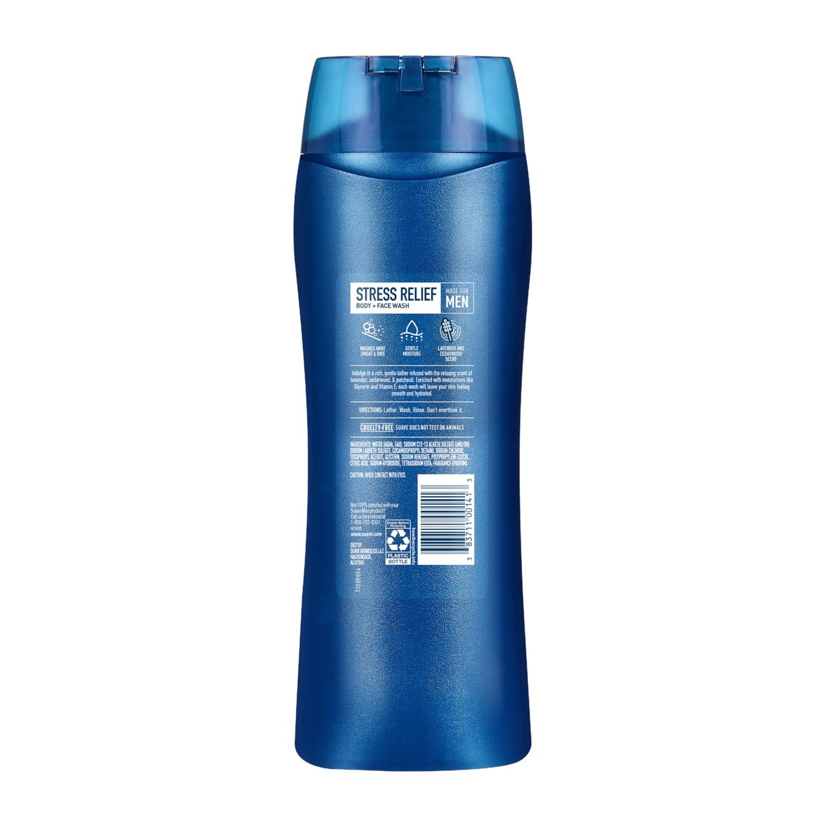 Suave Men's Stress Relief Body + Face Wash, Gentle Moisture with Lavender & Cedarwood All Day Fresh Scent, 18 oz (Pack of 6) Avelisse