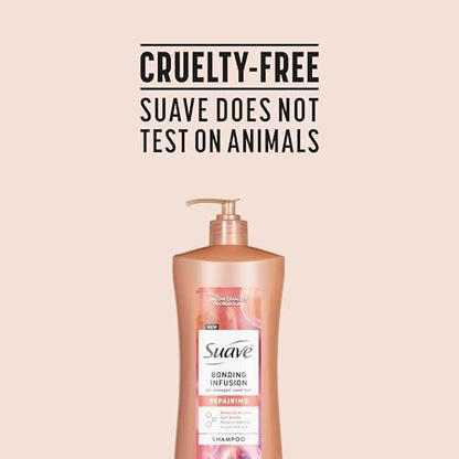 Suave Bonding Infusion Repairing Shampoo for Damaged Hair, pH Balanced with Amino Acids & Citric Acid, 28 oz Pump (Pack of 4) Avelisse
