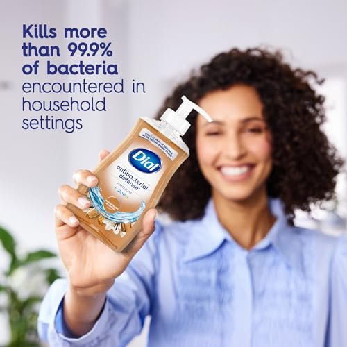 Dial Antibacterial Defense Liquid Hand Soap + Aloe, Sandalwood & Vanilla Scent, 11 Fl Oz (Pack of 12), Dermatologist-Tested Gentle Formula Avelisse