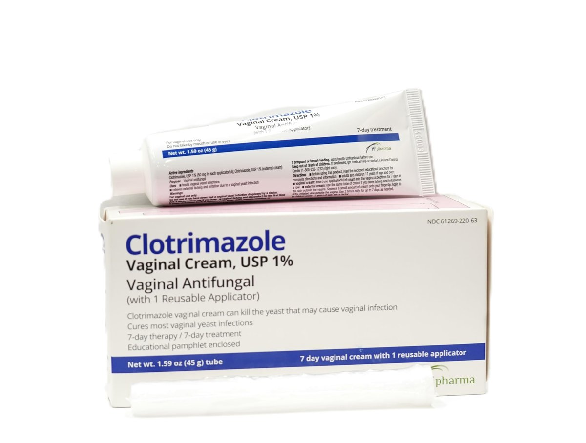 H2 pharma Clotrimazole Cream USP 1% - 1.59 oz Tube with Reusable Applicator, 7-Day Treatment for Athlete's Foot Avelisse