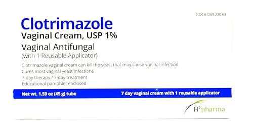 H2 pharma Clotrimazole Cream USP 1% - 1.59 oz Tube with Reusable Applicator, 7-Day Treatment for Athlete's Foot Avelisse
