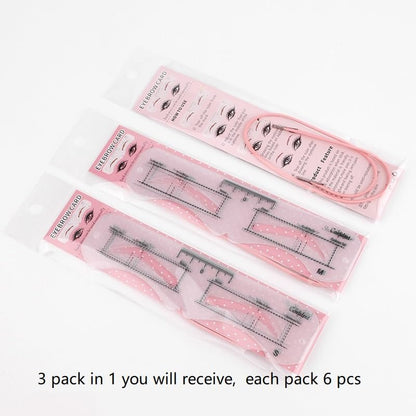 3 Size Eyebrow Stencils Kit - 6 Styles Soft Reusable Template with Strap