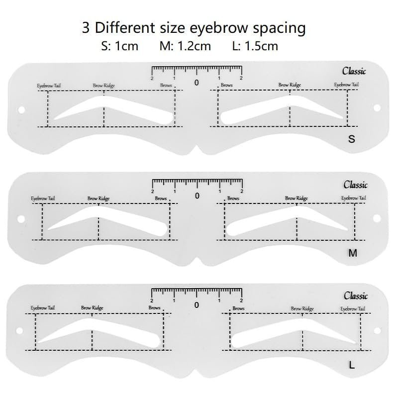 3 Size Eyebrow Stencils Kit - 6 Styles Soft Reusable Template with Strap - görsel 5