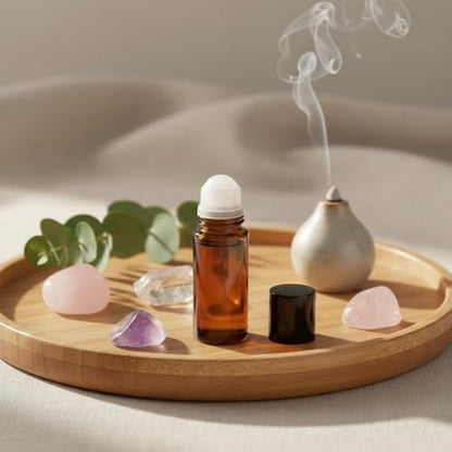 2-Pack Brown 30ml Glass Essential Oil Roller Bottles – Refillable Perfume Roller Bottles for Fragrance, Cosmetics & Deodorant