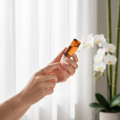 2-Pack Brown 30ml Glass Essential Oil Roller Bottles – Refillable Perfume Roller Bottles for Fragrance, Cosmetics & Deodorant