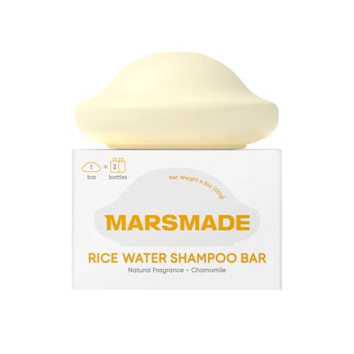 MARS MADE Rice Water Shampoo Bar 2.0 - Hydrating & Moisturizing Natural Hair Soap for Strengthening & Scalp Nourishment - Solid Bar for All Hair Types (120g, 4.23oz) - görsel 2