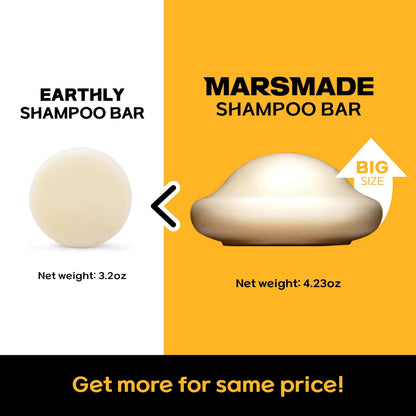 MARS MADE Rice Water Shampoo Bar 2.0 - Hydrating & Moisturizing Natural Hair Soap for Strengthening & Scalp Nourishment - Solid Bar for All Hair Types (120g, 4.23oz)