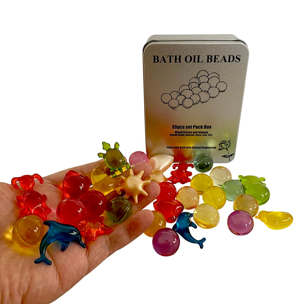 35pcs Set Bath Oil Beads - Floral Fragrance Bath Pearls, Moisturizing Essential Oil for Spa-Like Soaks at Home, Travel, Hotel, Bathtubs Avelisse