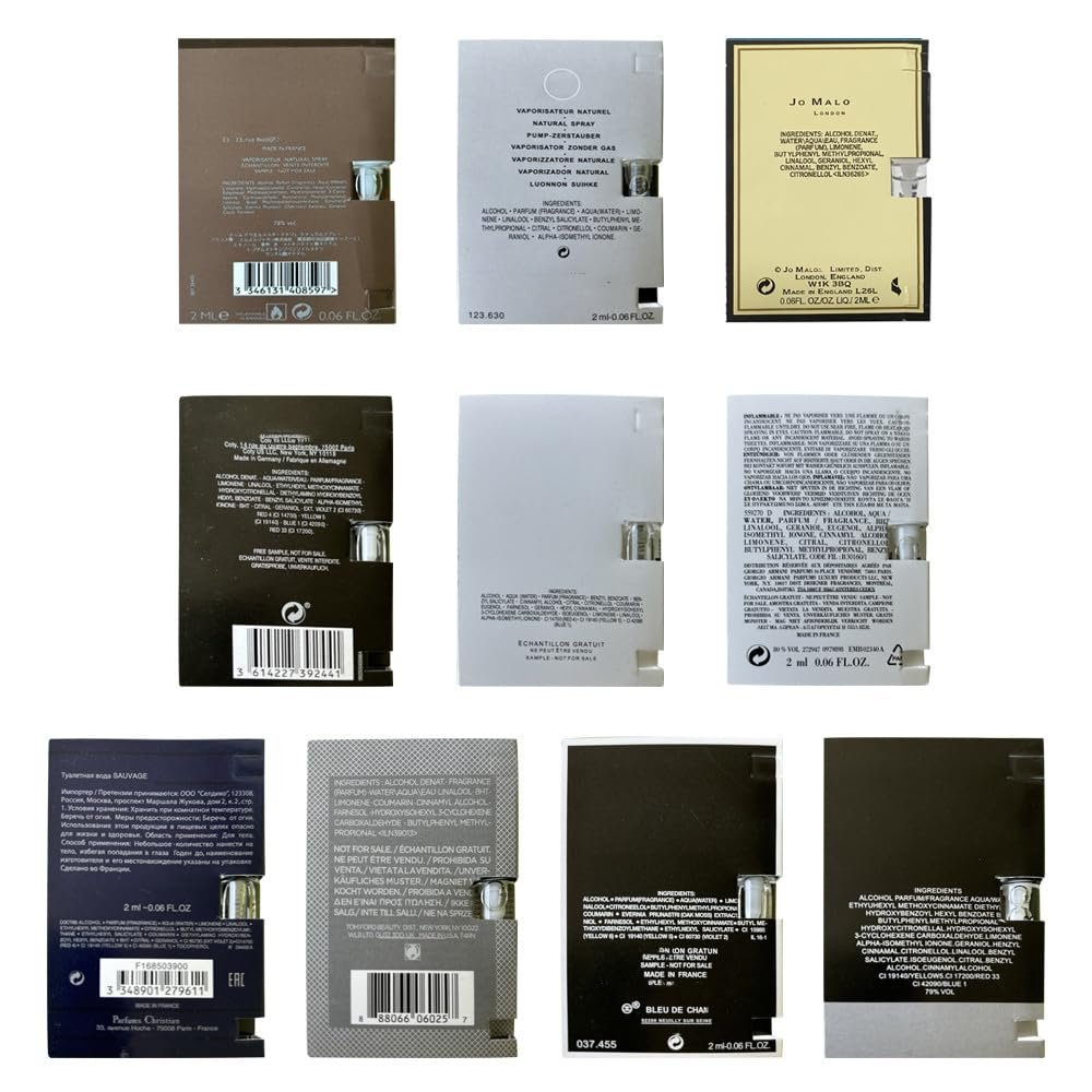 Huatsing Men's Designer Fragrance Sampler Cologne Samples Set for Men Travel (10PCS) - Blue Gift Box Avelisse