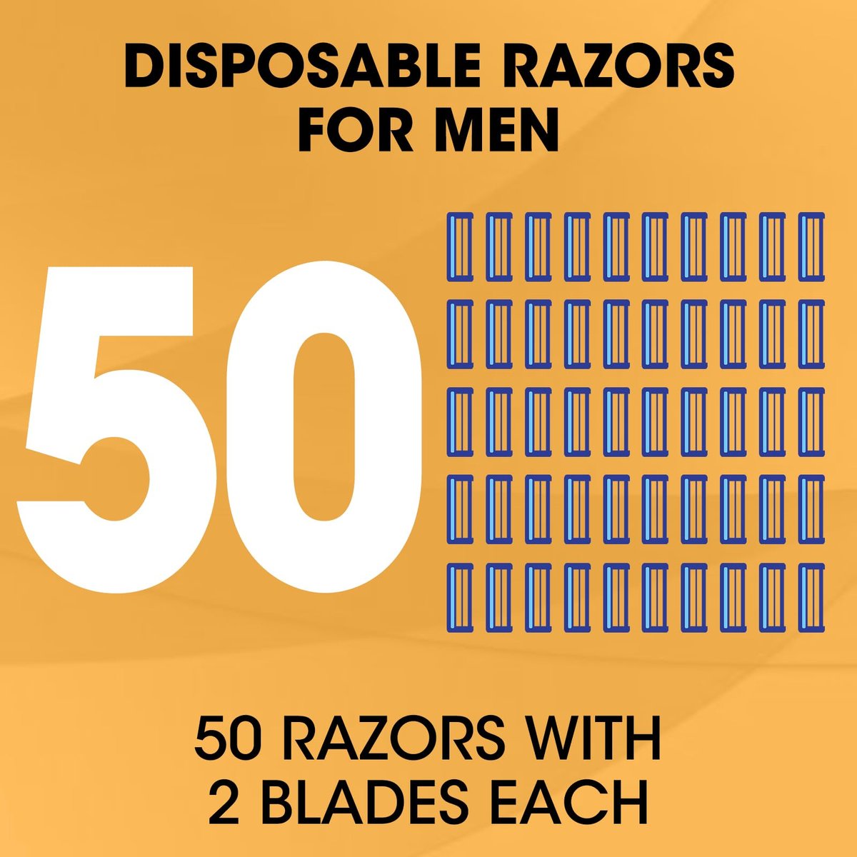 CXYARY 50 Pack Disposable Razors with Lubricating Strip - 2 Blade Safety Razors for Men & Women - Portable Bulk Shaving Razors for Travel, Hotel, Bathing - Blue - görsel 3