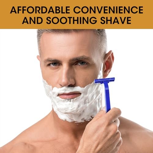 CXYARY 50 Pack Disposable Razors with Lubricating Strip - 2 Blade Safety Razors for Men & Women - Portable Bulk Shaving Razors for Travel, Hotel, Bathing - Blue - görsel 12