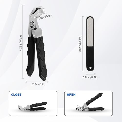 4-Pack Jaw Toenail Clippers for Thick Nails, Long Handle, 0.5 in Opening – Stainless Steel, Black - görsel 12
