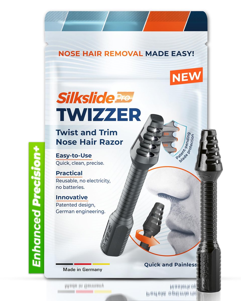 Silkslide TWIZZER Nose & Ear Hair Trimmer – Manual, Battery-Free, Patented Twist Design with German Blades - görsel 1