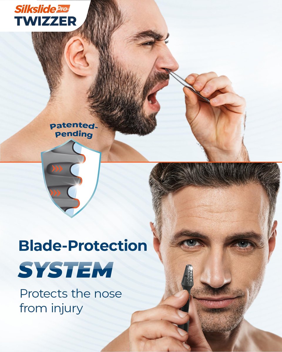 Silkslide TWIZZER Nose & Ear Hair Trimmer – Manual, Battery-Free, Patented Twist Design with German Blades - görsel 7