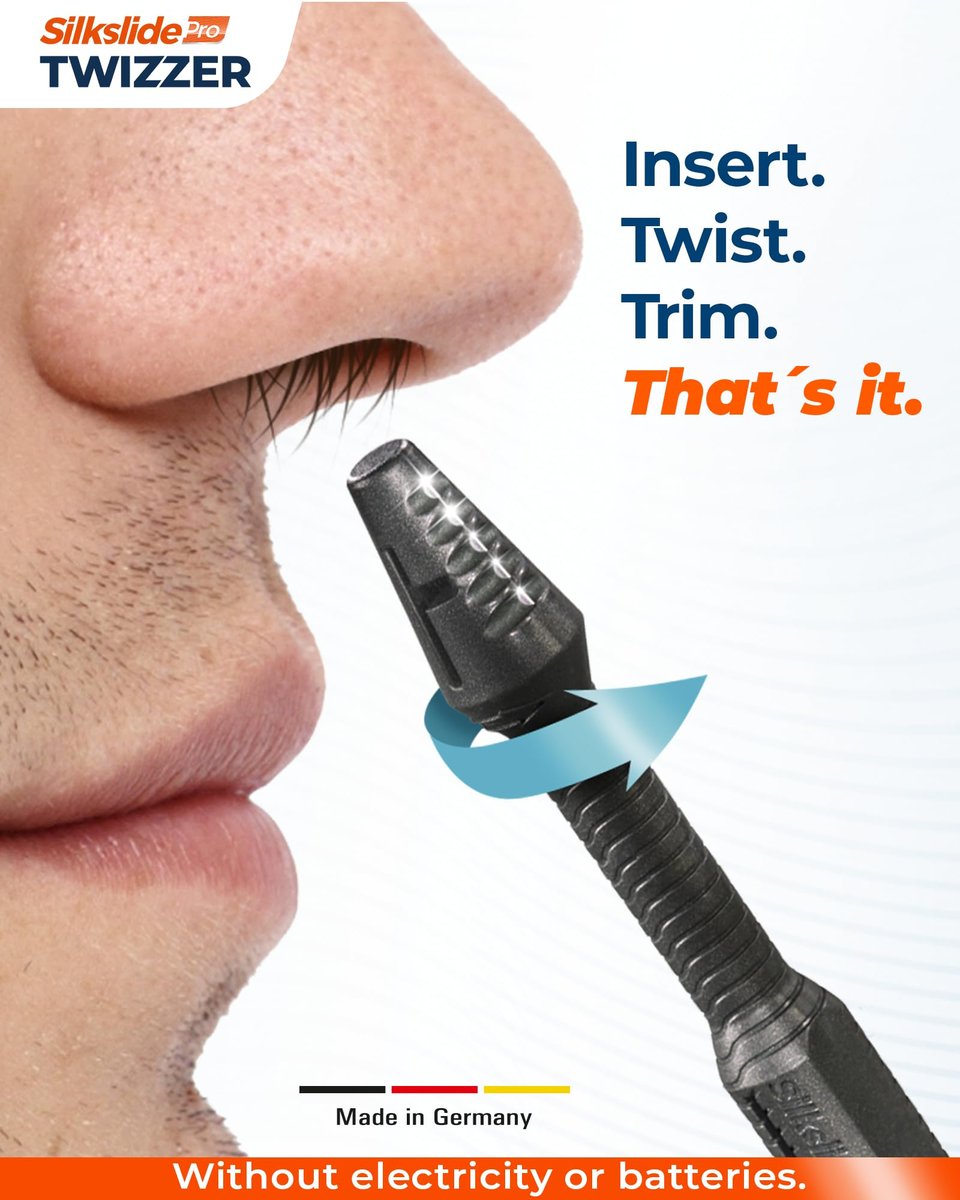 Silkslide TWIZZER Nose & Ear Hair Trimmer – Manual, Battery-Free, Patented Twist Design with German Blades - görsel 3