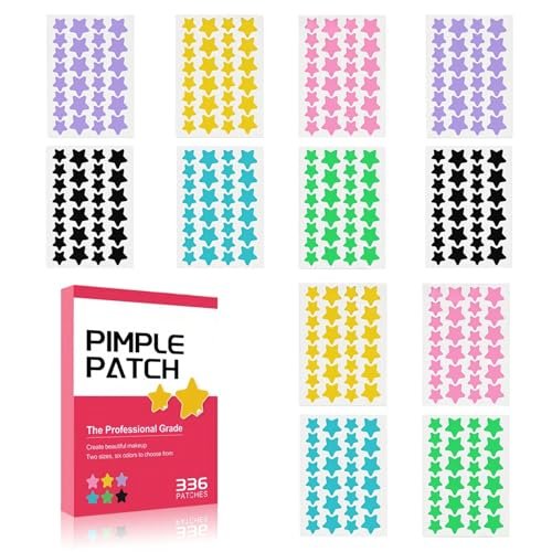 TIKIYOUN Star Pimple Patches for Face - 336 Count Acne Patches with 6 Colors & 2 Sizes, Cute Star-Shaped Zit Stickers for Blemish Protection - görsel 2