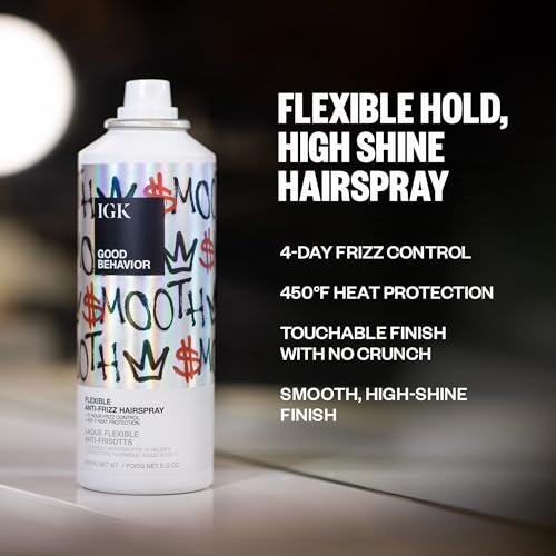 IGK GOOD BEHAVIOR Flexible Hairspray - 5 oz - Lightweight Hold & Shine Avelisse