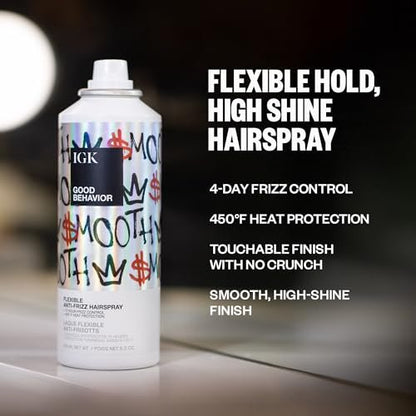 IGK GOOD BEHAVIOR Flexible Hairspray - 5 oz - Lightweight Hold & Shine Avelisse