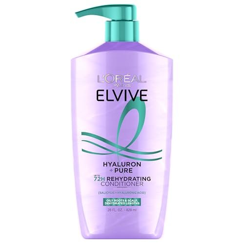 L'Oreal Paris Elvive Hyaluron + Pure 72H Rehydrating Conditioner for Oily Hair, with Salicylic and Hyaluronic Acid, 28 Fl Oz - görsel 2