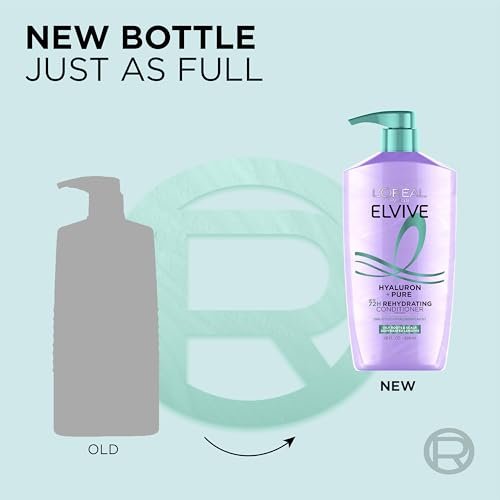 L'Oreal Paris Elvive Hyaluron + Pure 72H Rehydrating Conditioner for Oily Hair, with Salicylic and Hyaluronic Acid, 28 Fl Oz - görsel 8