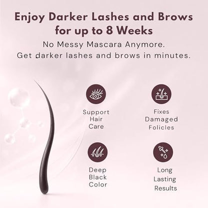 Livia Black Eyelash and Eyebrow Color Set – Long-Lasting, Natural-Looking Color for 4 Weeks – Vegan & Gentle for Sensitive Skin – Easy DIY Solution