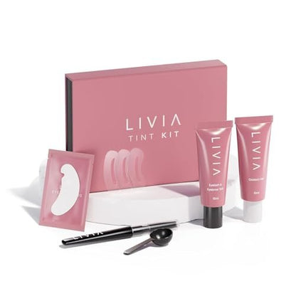 Livia Black Eyelash and Eyebrow Color Set – Long-Lasting, Natural-Looking Color for 4 Weeks – Vegan & Gentle for Sensitive Skin – Easy DIY Solution