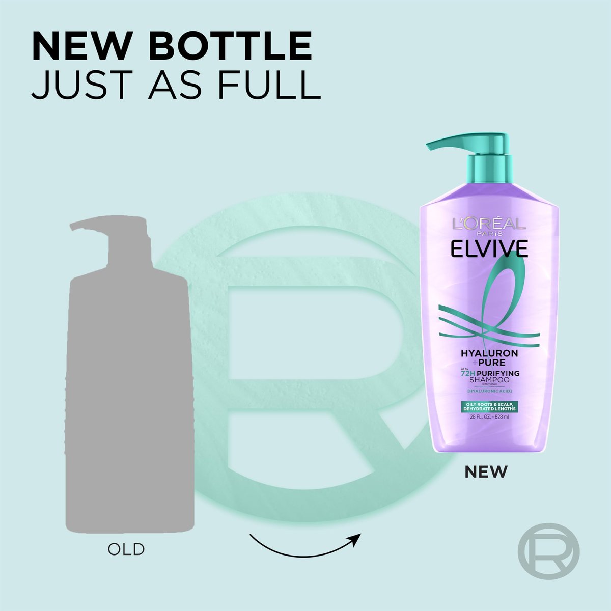 L'Oreal Paris Elvive Hyaluron + Pure 72H Purifying Shampoo for Oily Hair, Clarifying Shampoo with Salicylic Acid and Hyaluronic Acid, 28 Fl Oz - görsel 9
