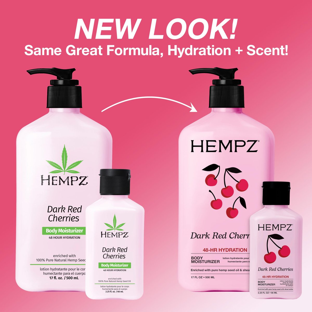 Hempz Mini Cherry Lotion – Ultra Hydrating Body & Hand Moisturizer, Dark Red Cherries, 2.25 oz Travel Size - görsel 7