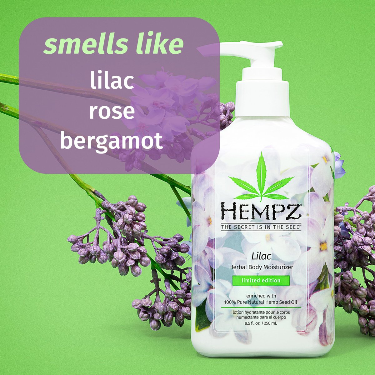 Hempz Limited Edition Lilac Lotion – Hydrating Body Moisturizer for Dry Skin, 8.5 oz - görsel 3