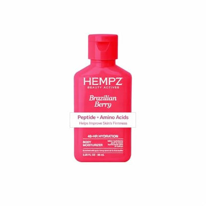 Hempz Mini Brazilian Berry Beauty Actives Lotion - Hydrating Moisturizer for Body, Hands and Feet 2.25 oz