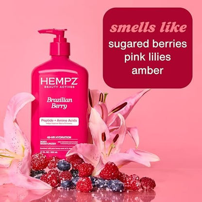 Hempz Mini Brazilian Berry Beauty Actives Lotion - Hydrating Moisturizer for Body, Hands and Feet 2.25 oz