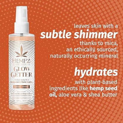 Hempz Glow Getter Hydrating Body Mist with Shimmer - 4.22 oz Avelisse